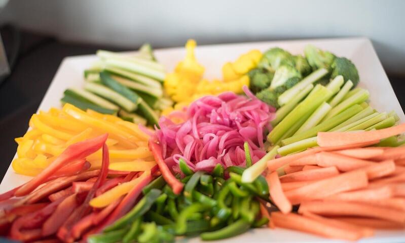 Clam Bake vegetable plate catered by Alley Cat Oyster Bar