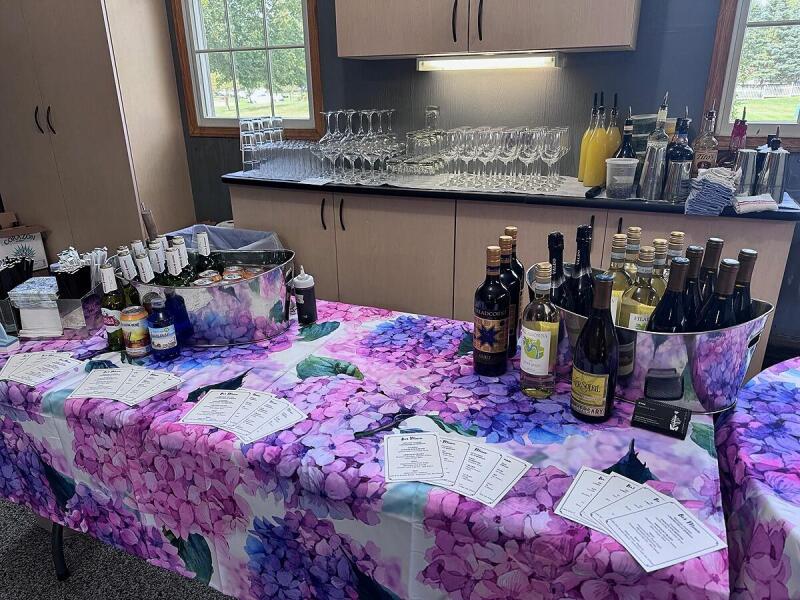 Mini Service Bar for a private in-home event by Alley Cat Oyster Bar